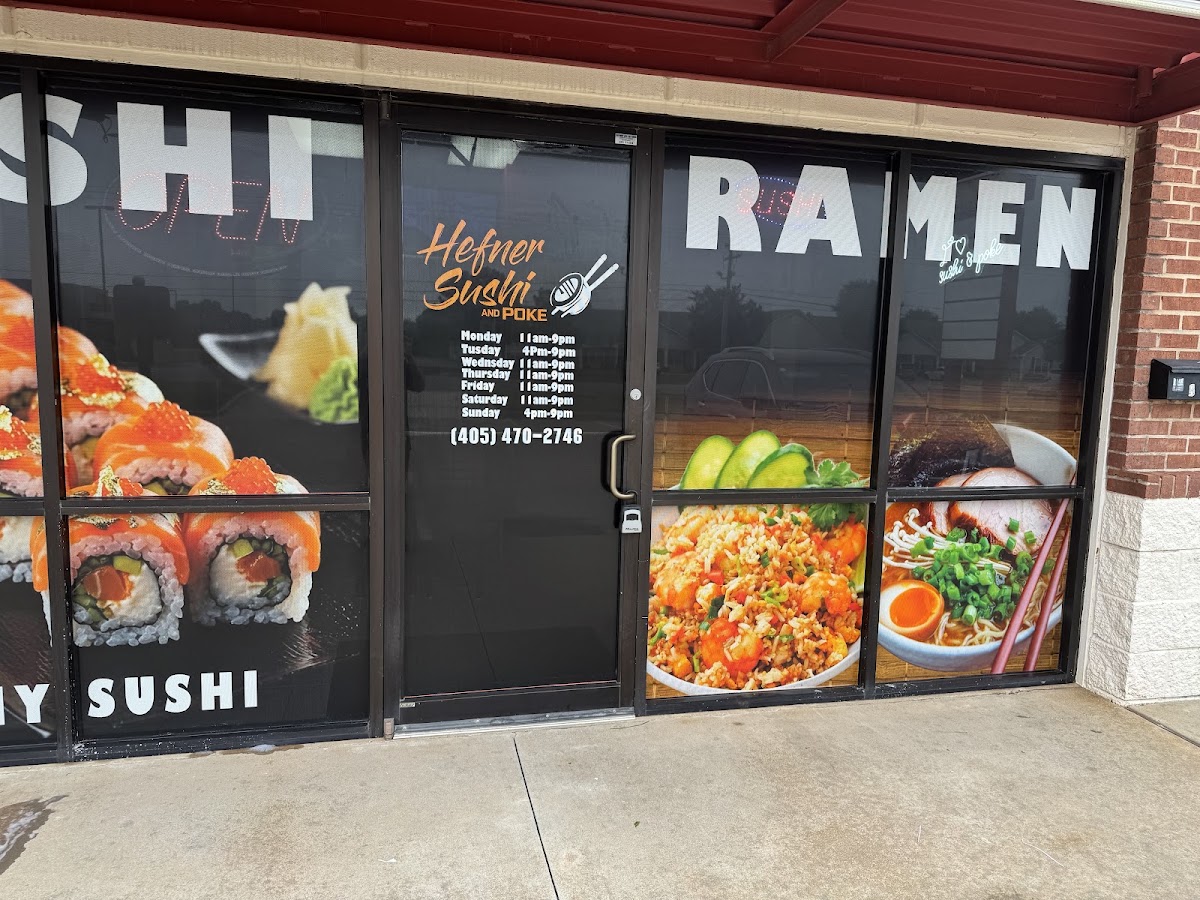 Hefner Sushi & Poke menu board