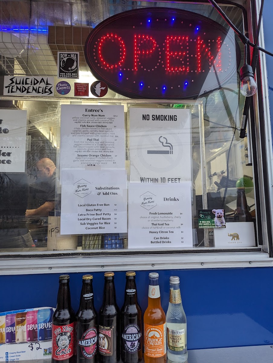 Yummy Num Nums menu board