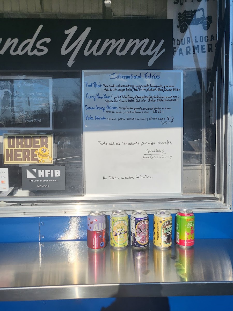 Yummy Num Nums menu board