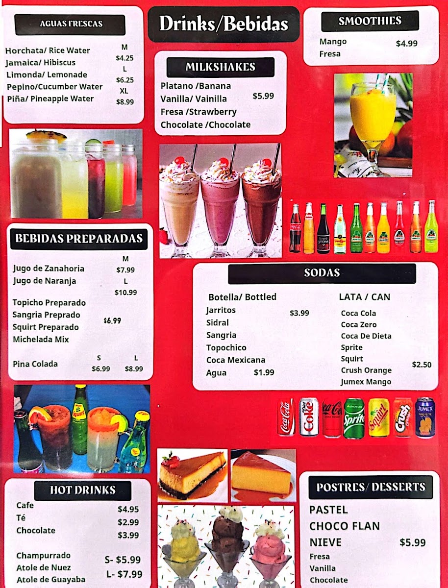 Florencia’s Mexican Restaurant menu board