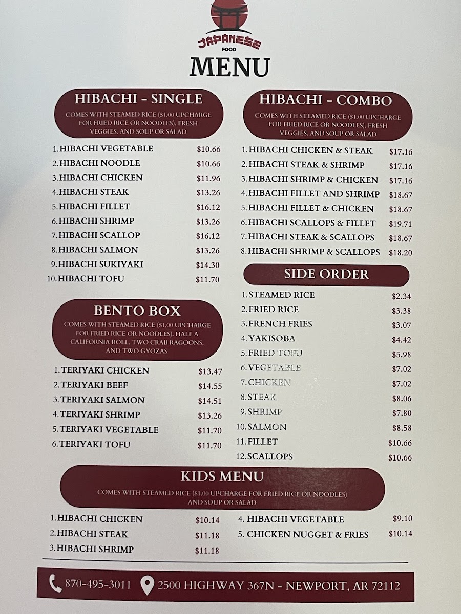 SOSU Japanese Restaurant menu board
