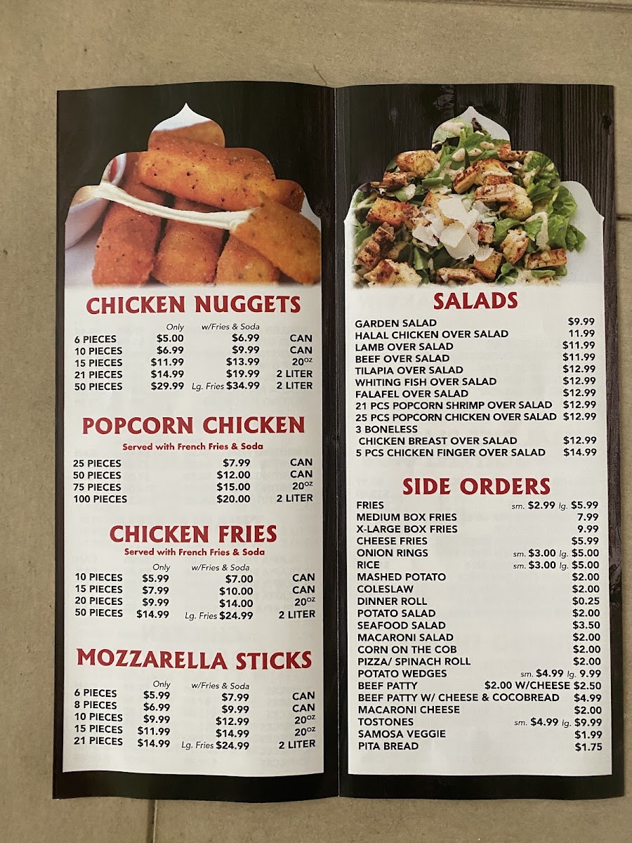 (Halal) Kennedy Fried Chicken and Gyros King menu board