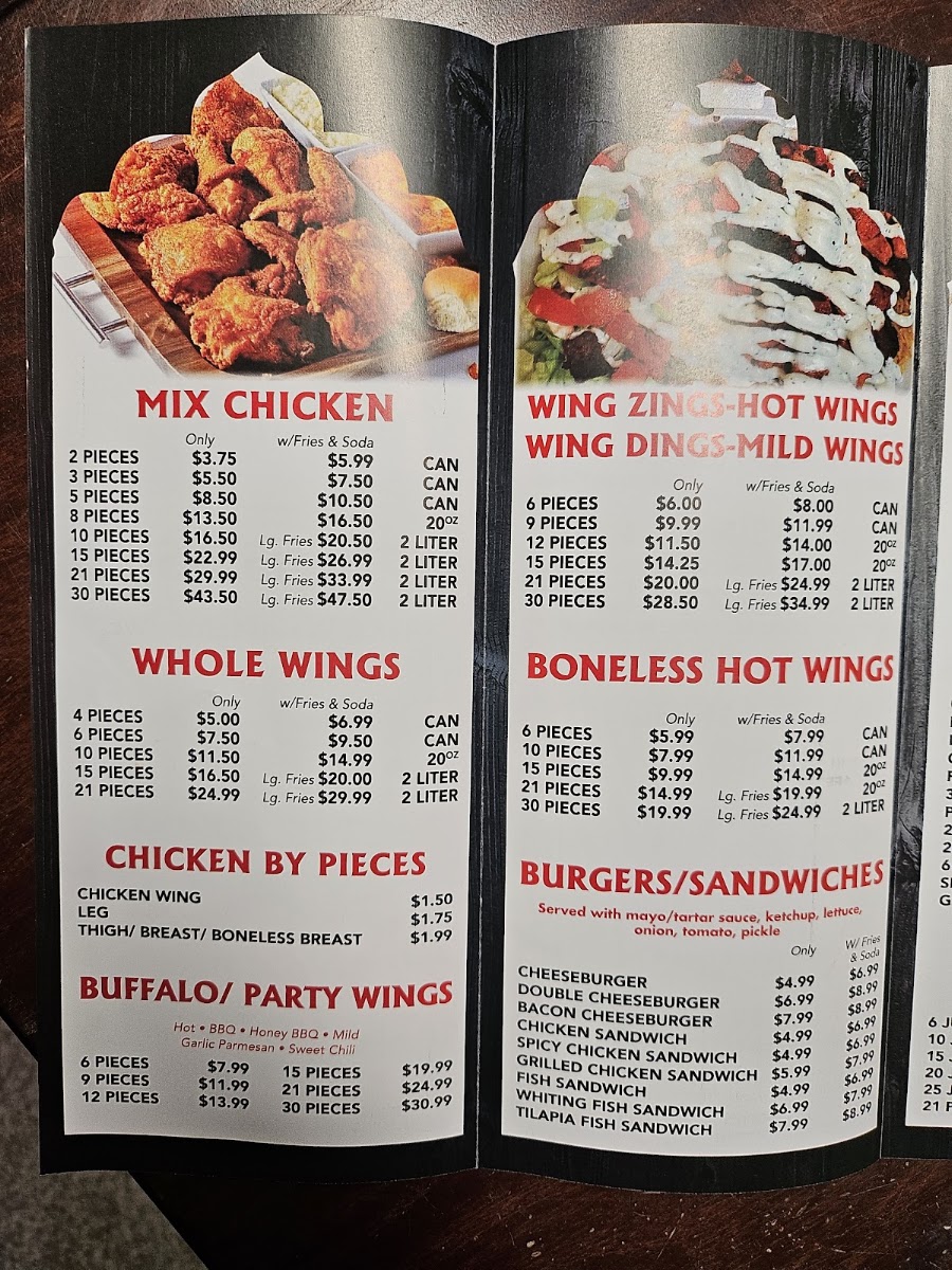 (Halal) Kennedy Fried Chicken and Gyros King menu board