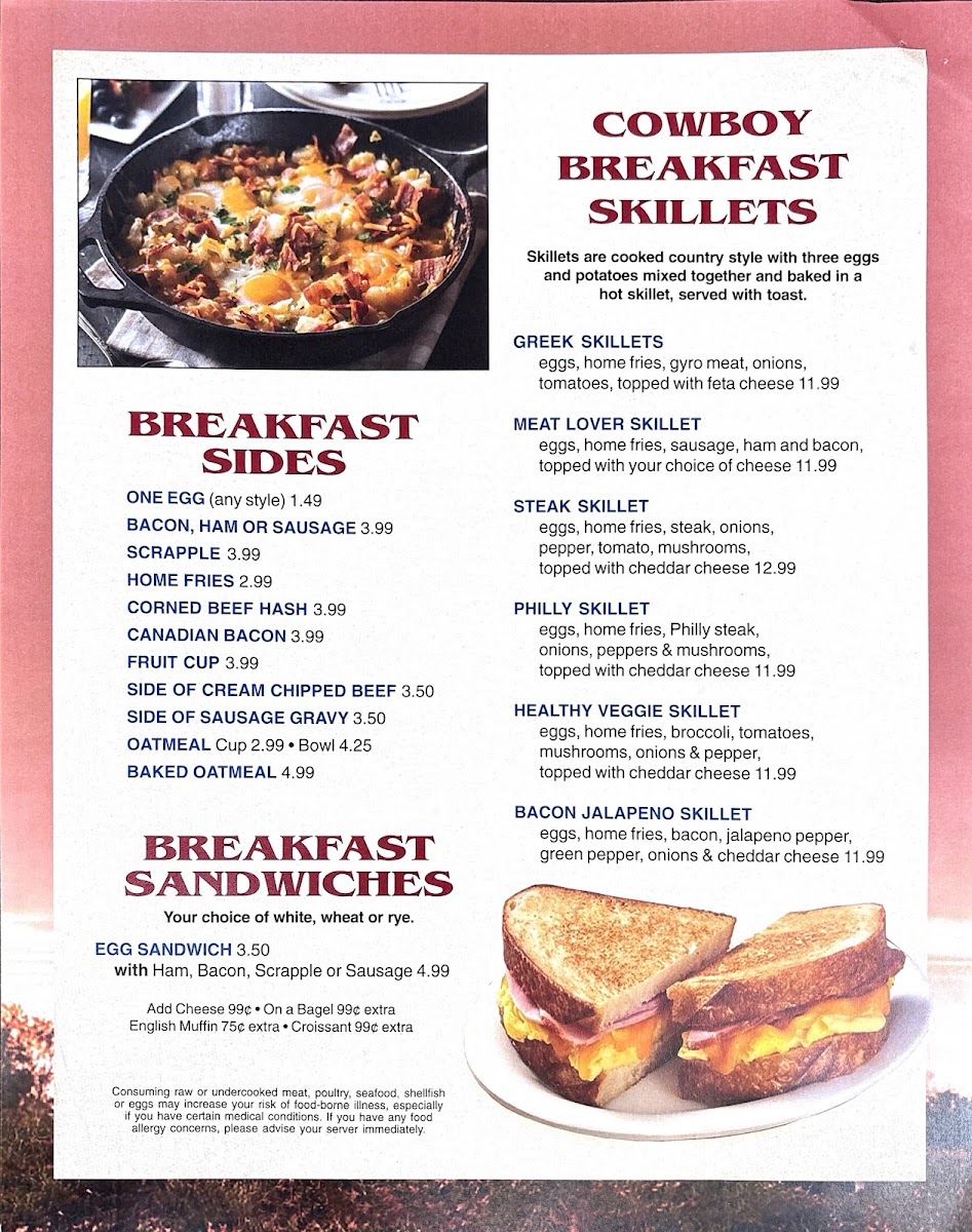 Heartland Diner menu board