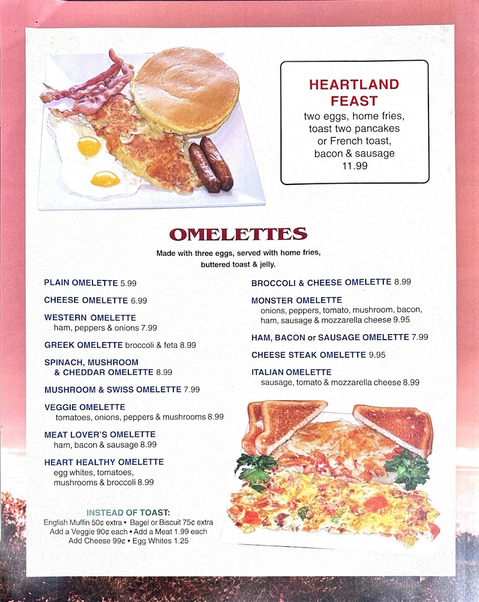 Heartland Diner menu board