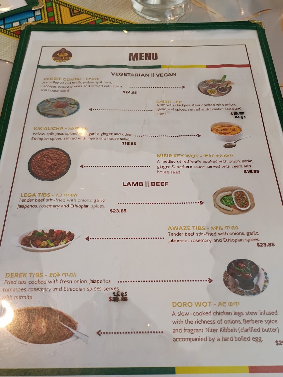 Gursha Eats menu board