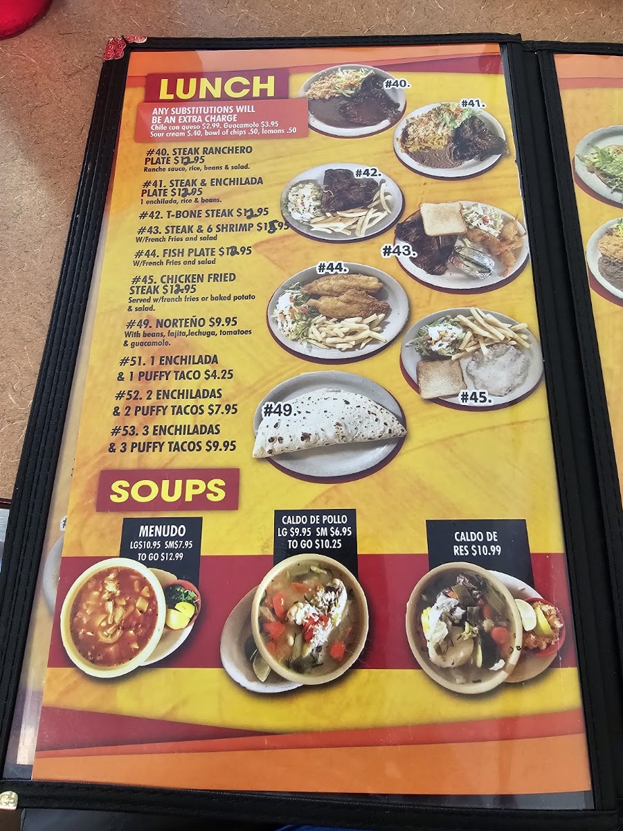 MI LUPITA TACO HOUSE menu board