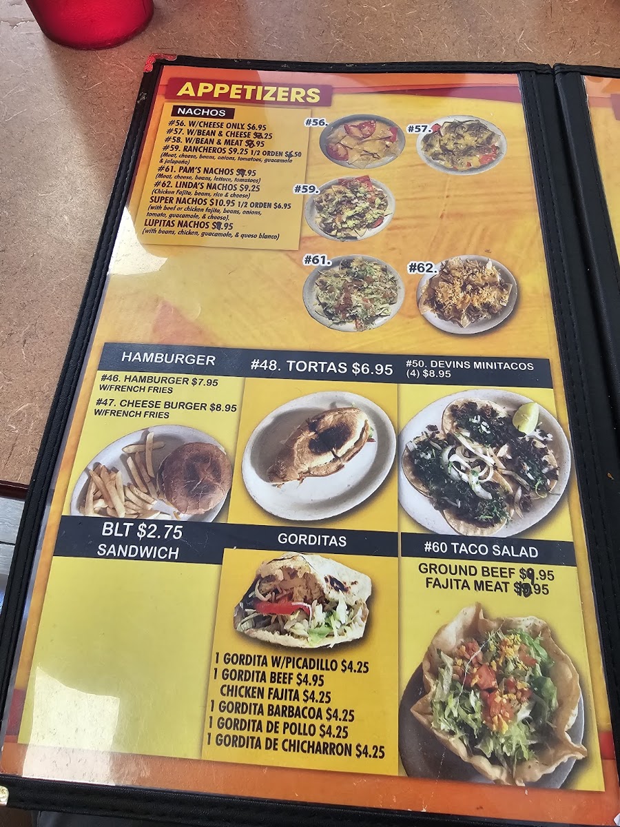 MI LUPITA TACO HOUSE menu board