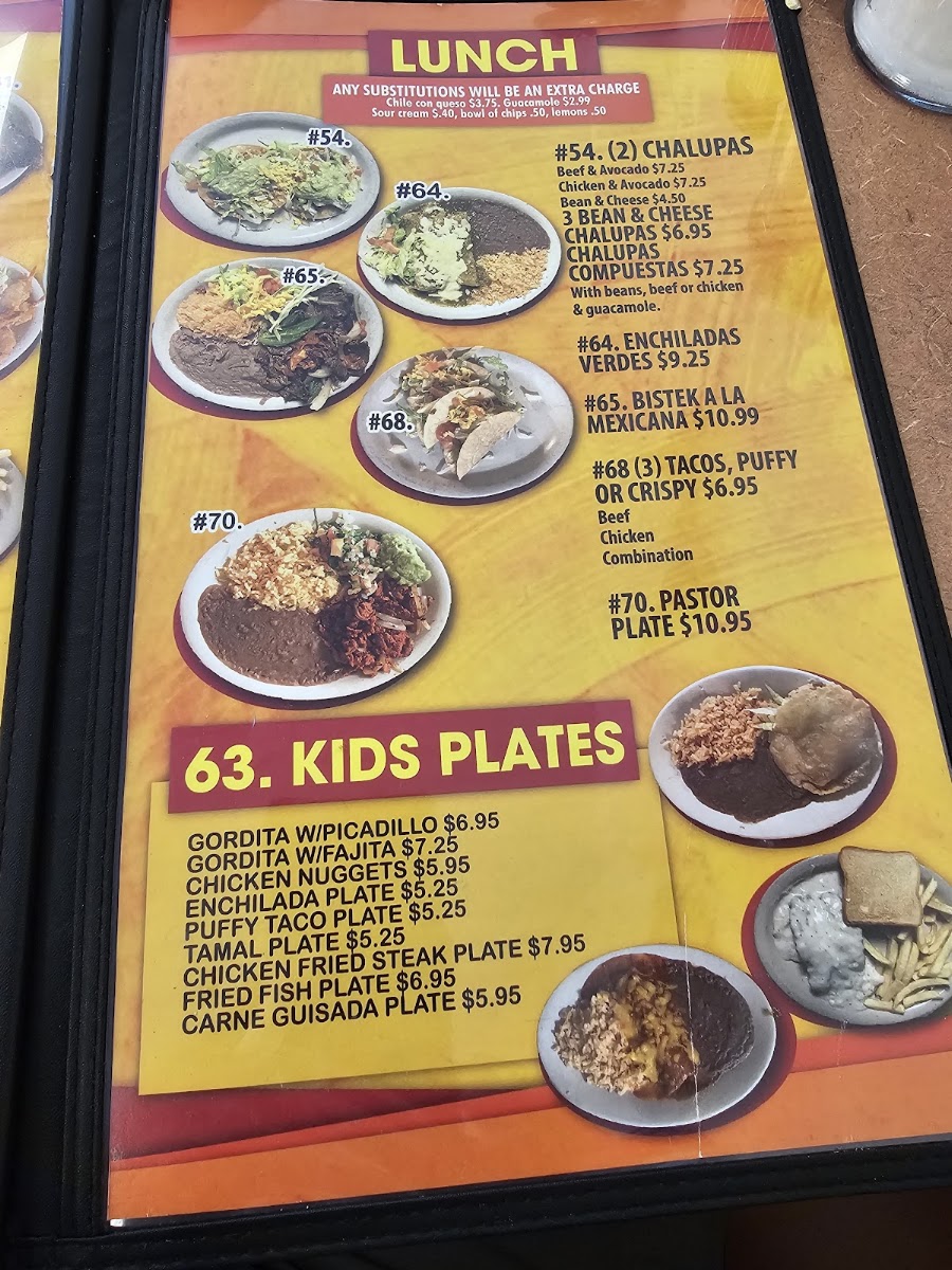 MI LUPITA TACO HOUSE menu board