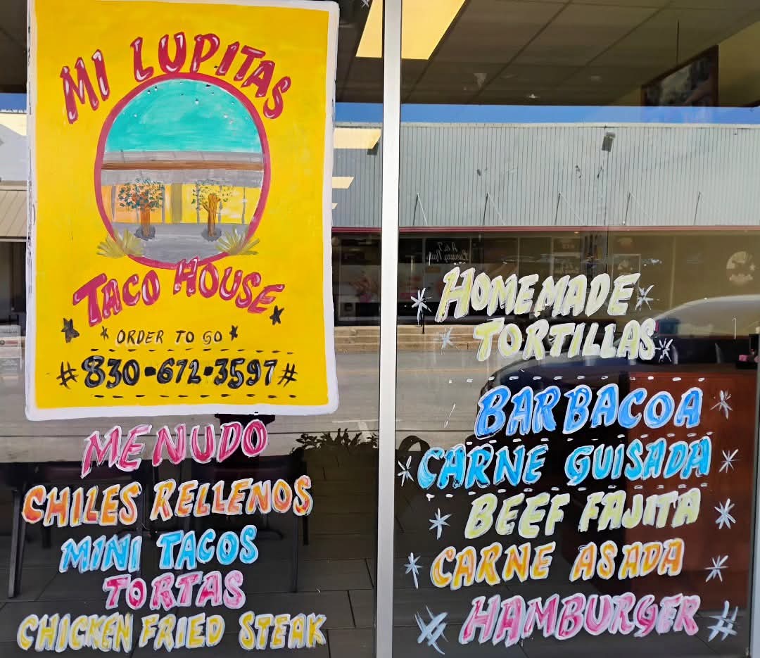 MI LUPITA TACO HOUSE menu board