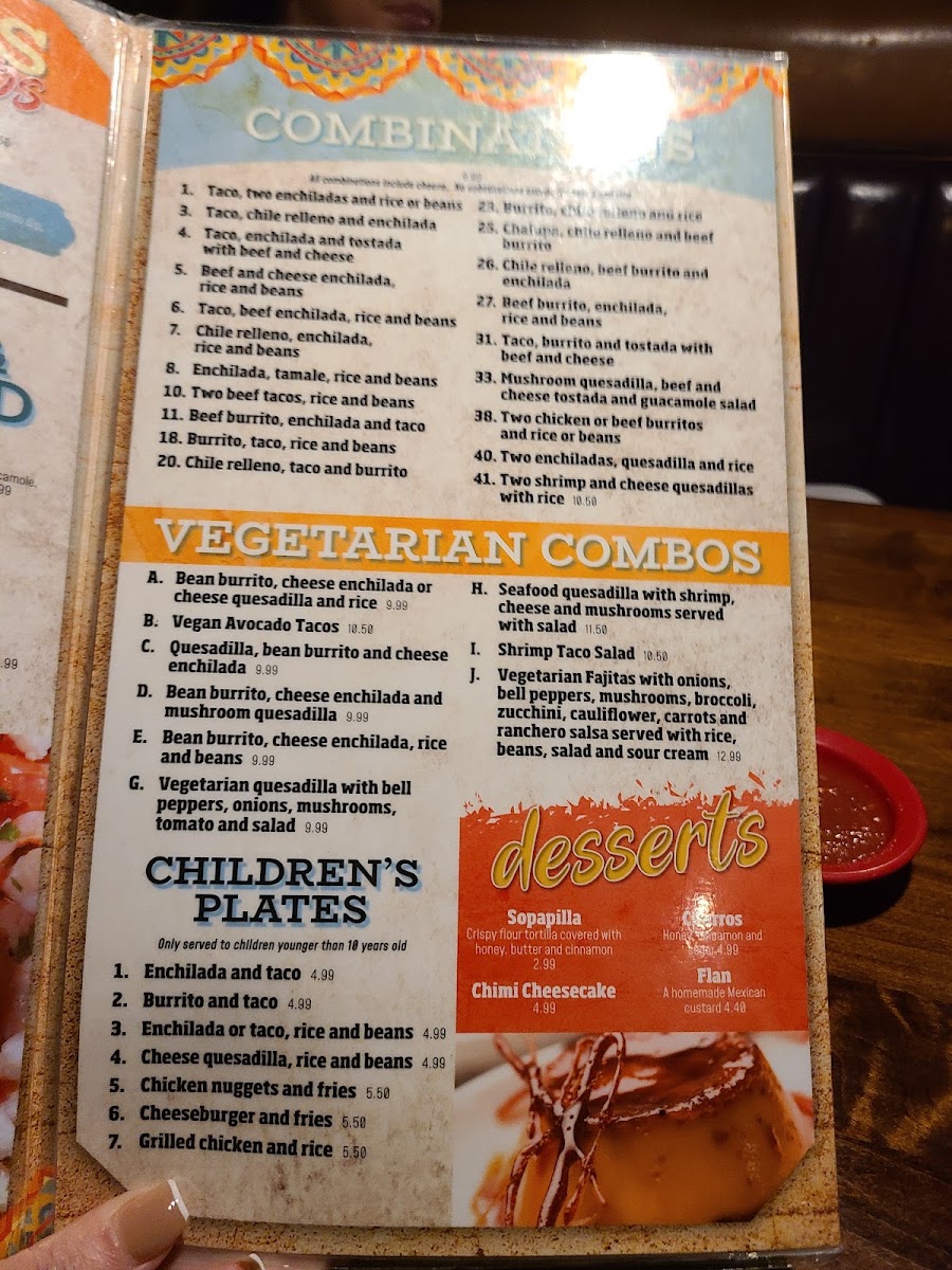 San Jose Mexican Restaurant menu board