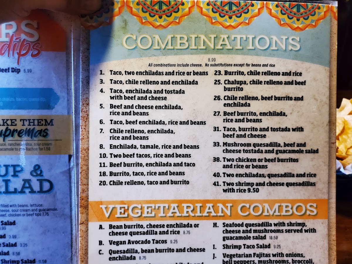 San Jose Mexican Restaurant menu board
