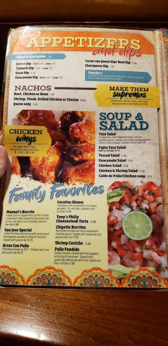 San Jose Mexican Restaurant menu board