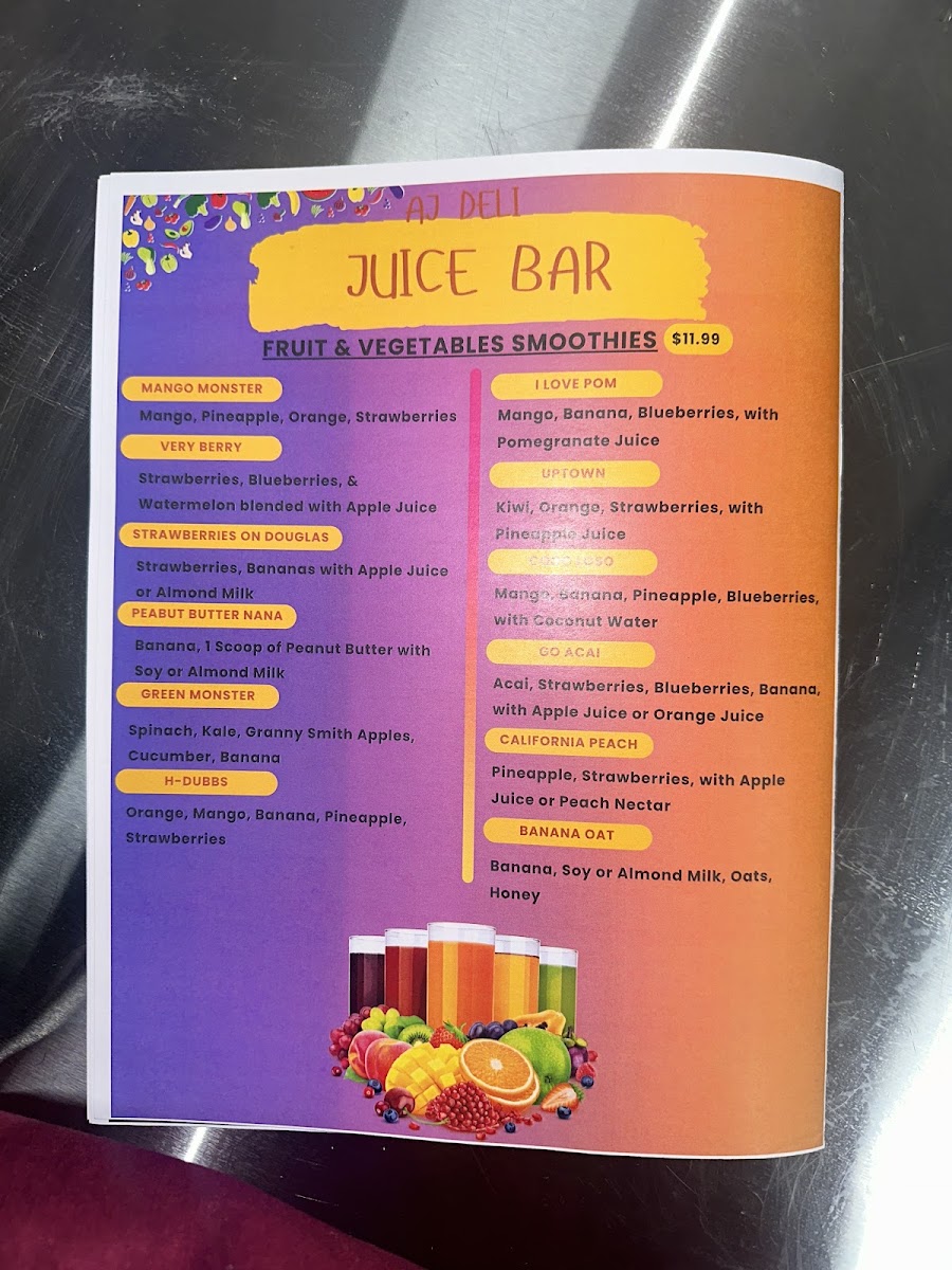 AJ Deli & مطعم باب اليمن bab al-Yemen restaurant menu board