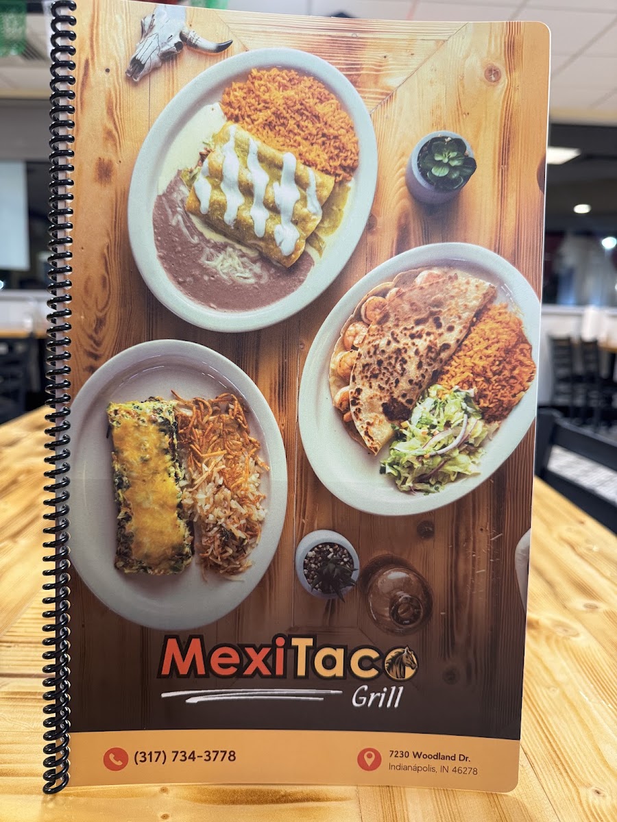 Mexi taco grill indy menu board