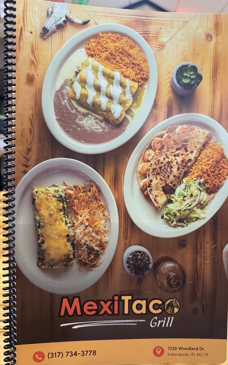 Mexi taco grill indy menu board