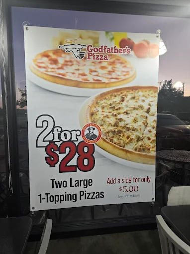 Godfather's Pizza McKinney menu board