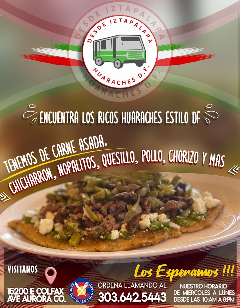 HUARACHES DF menu board
