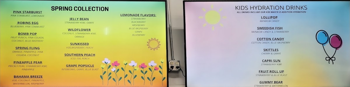 Herbalife Pine State Nutrition menu board