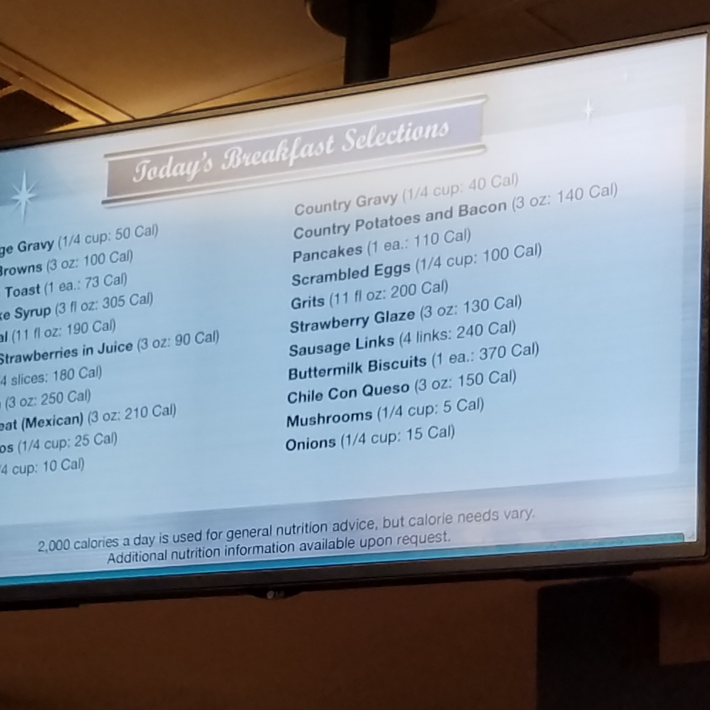 Country Pride menu board