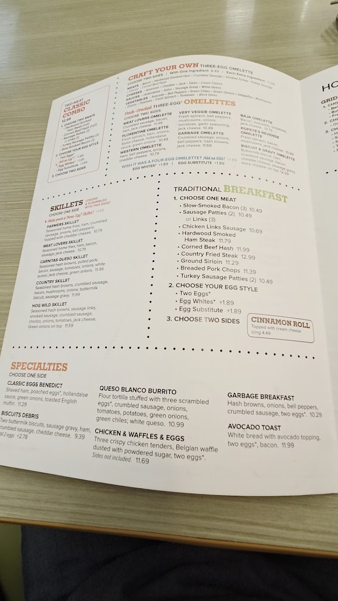 Jimmy's Egg menu board