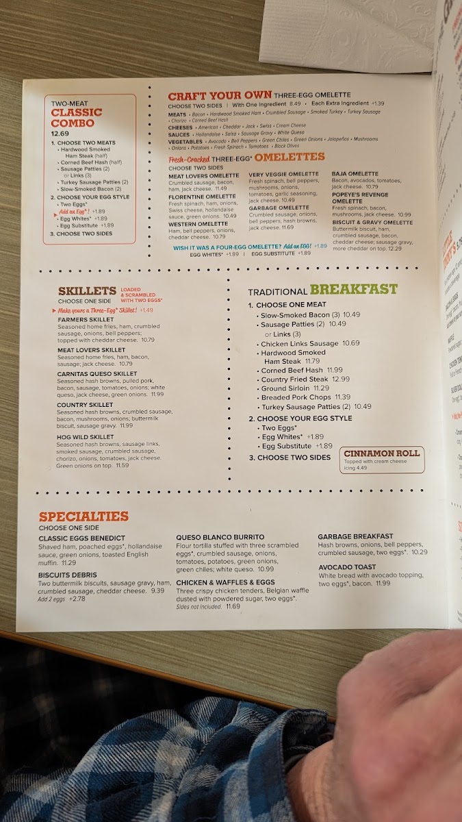Jimmy's Egg menu board