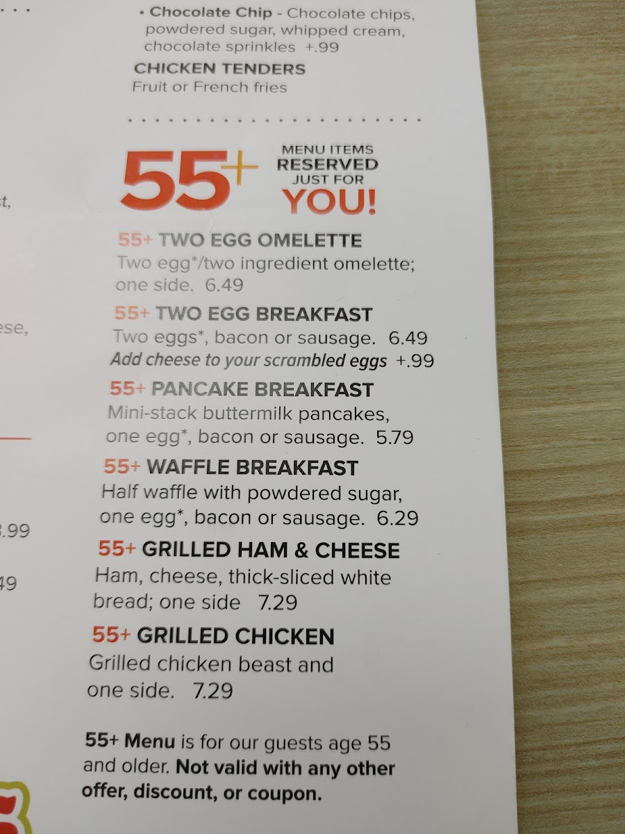 Jimmy's Egg menu board