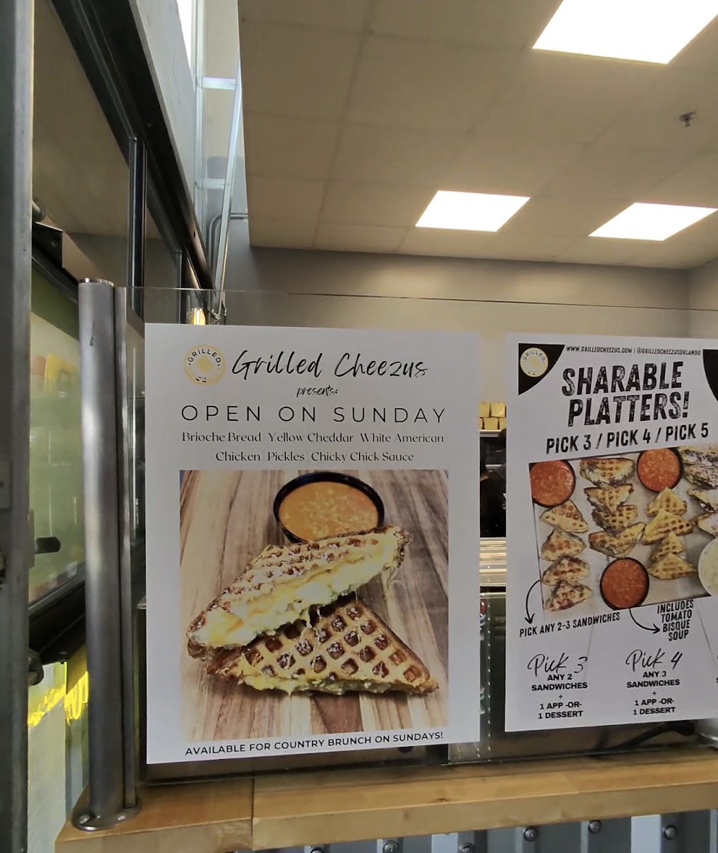 Grilled Cheezus Oviedo menu board