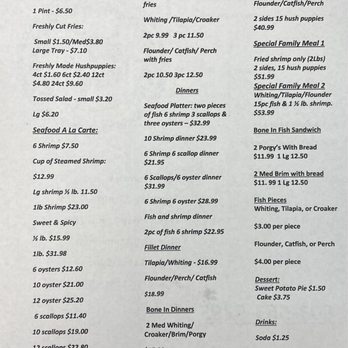 Blythewood Seafood Emporium & BBQ Haven menu board