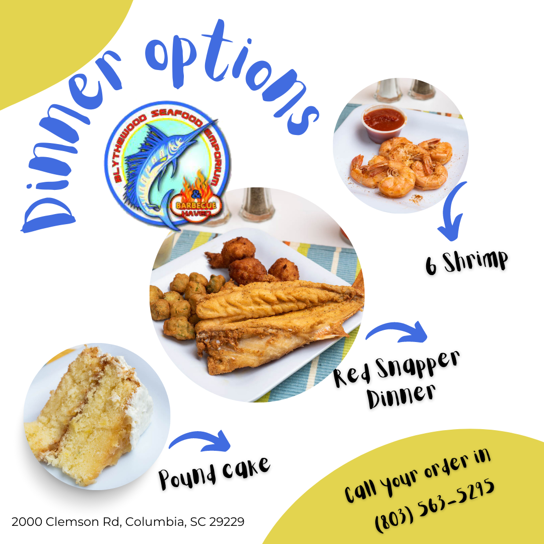 Blythewood Seafood Emporium & BBQ Haven menu board