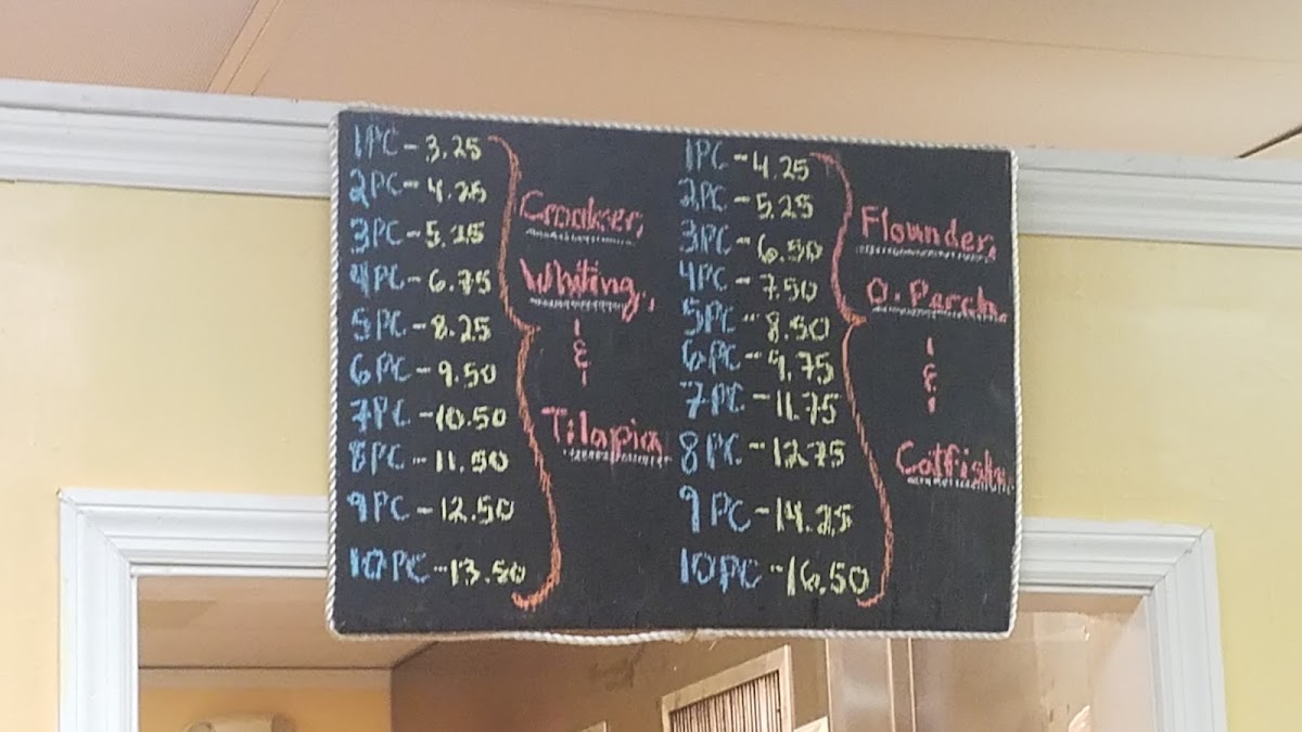 Blythewood Seafood Emporium & BBQ Haven menu board