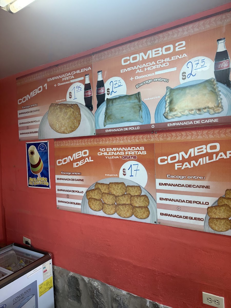 RAPIDITO EMPANADAS CHILENAS menu board