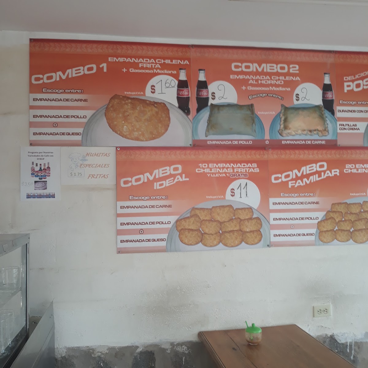 RAPIDITO EMPANADAS CHILENAS menu board