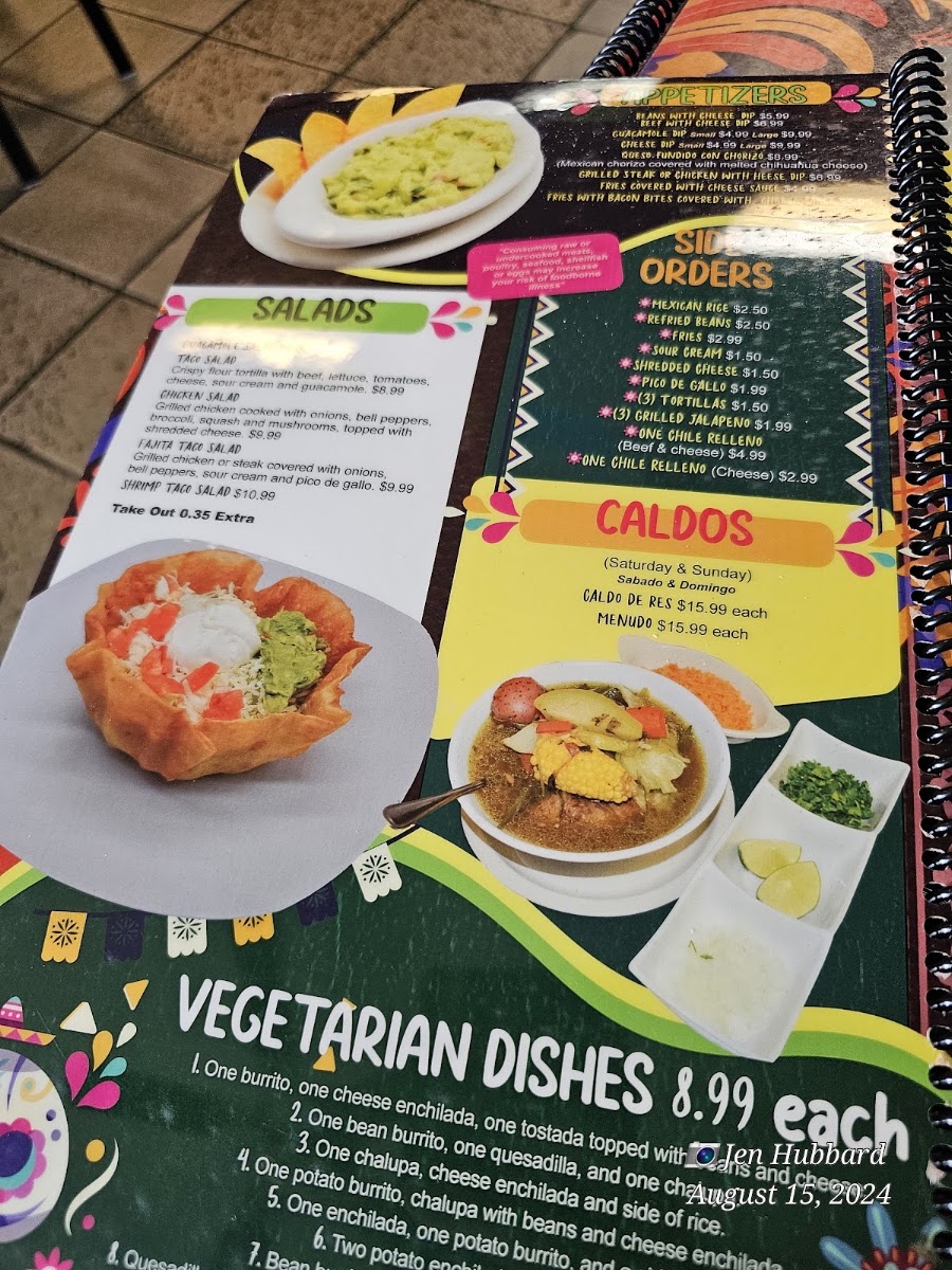 La Catrina Mexican Restaurant menu board