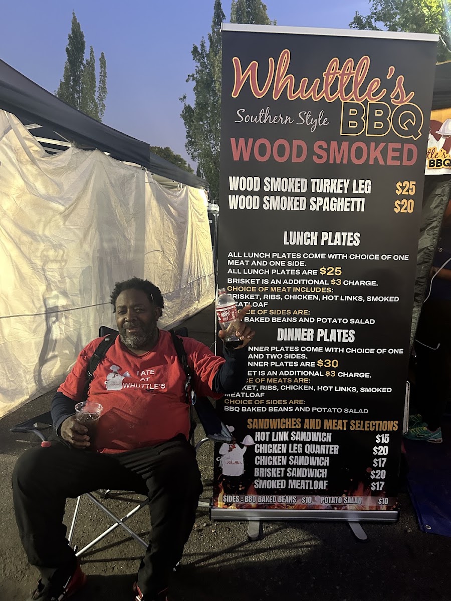 Whuttles BBQ menu board