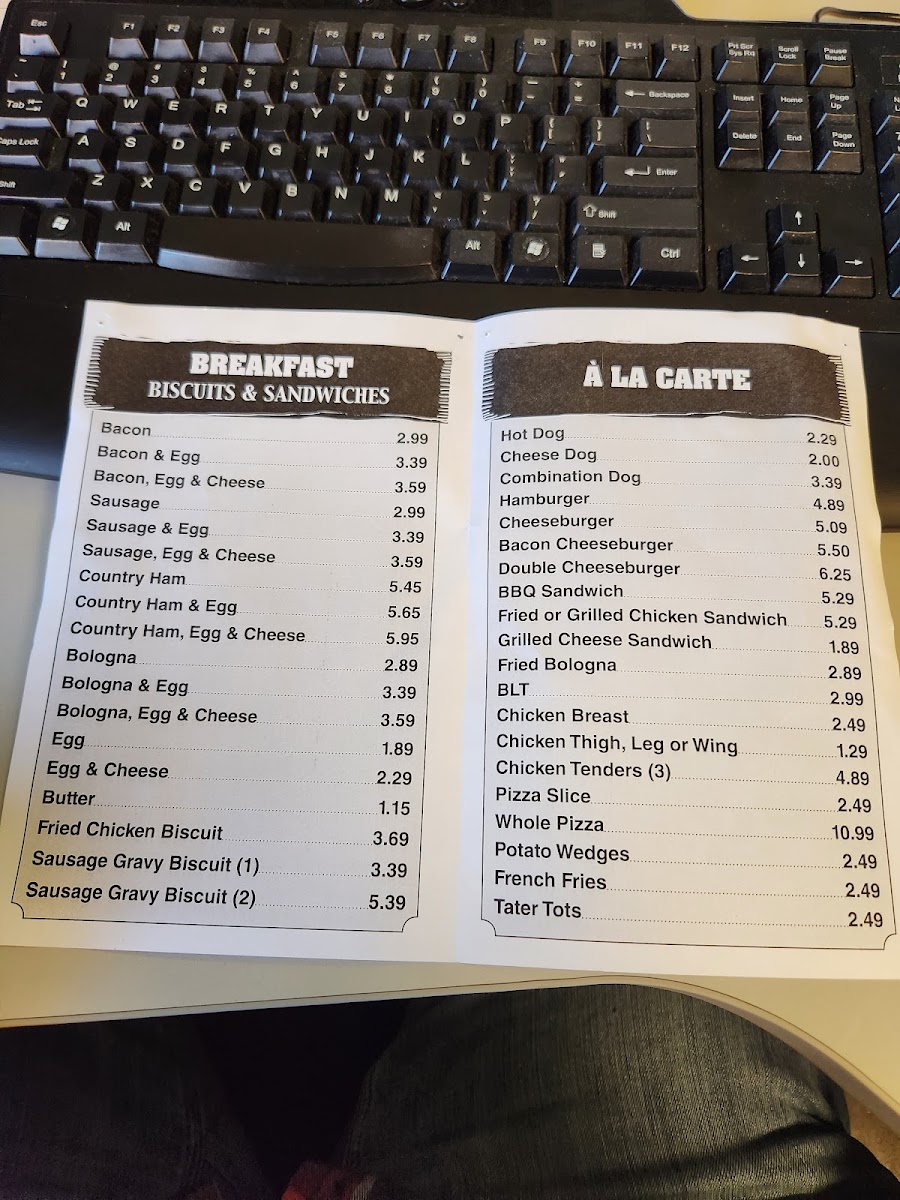 Ruby's Grill menu board