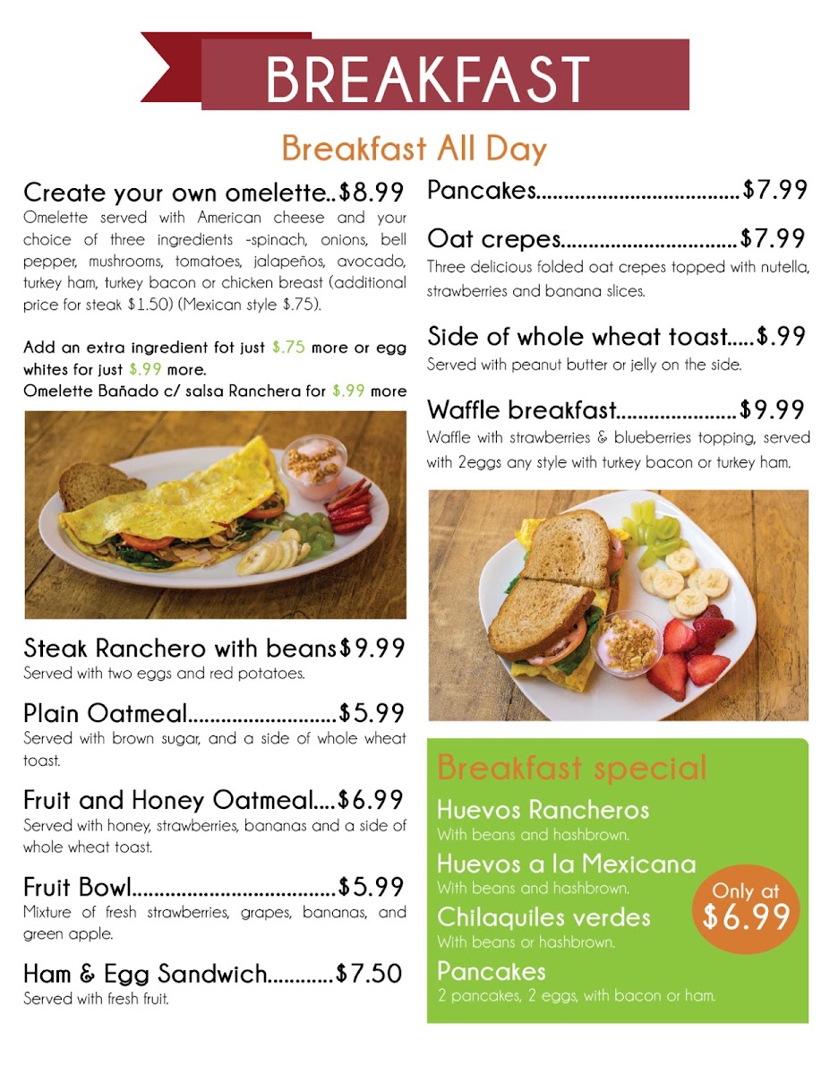 Nutrismoothies & Salads menu board