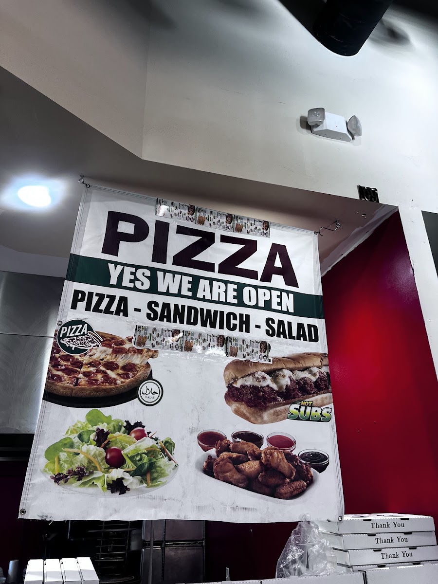 Ruposhi Bangla Moreno Pizza menu board