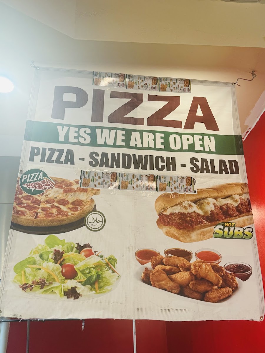 Ruposhi Bangla Moreno Pizza menu board
