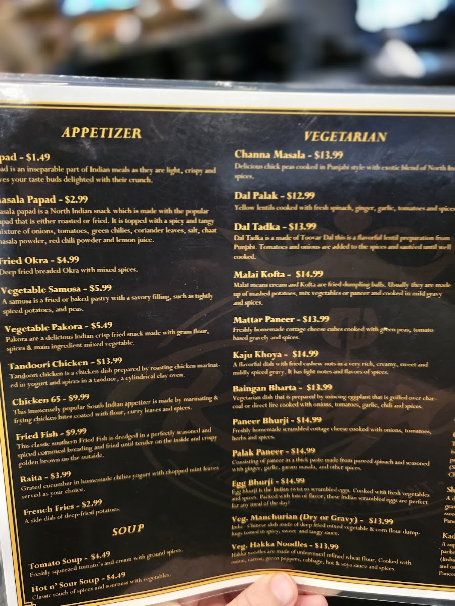 Royal Restaurant | Indian menu board