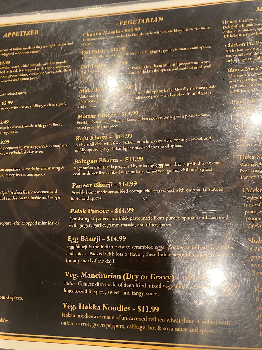 Royal Restaurant | Indian menu board