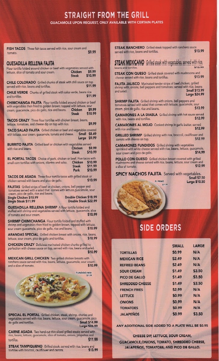 El Portal #2 menu board
