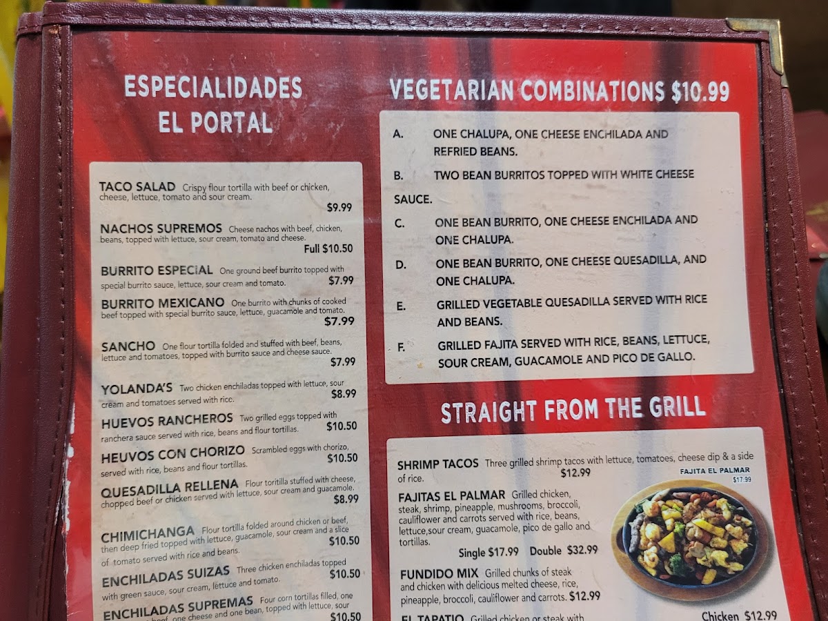 El Portal #2 menu board
