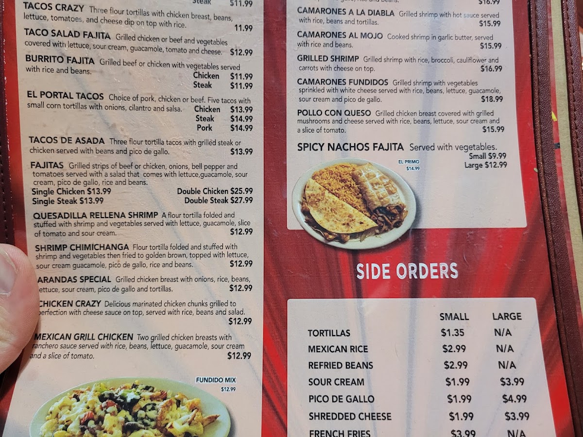 El Portal #2 menu board