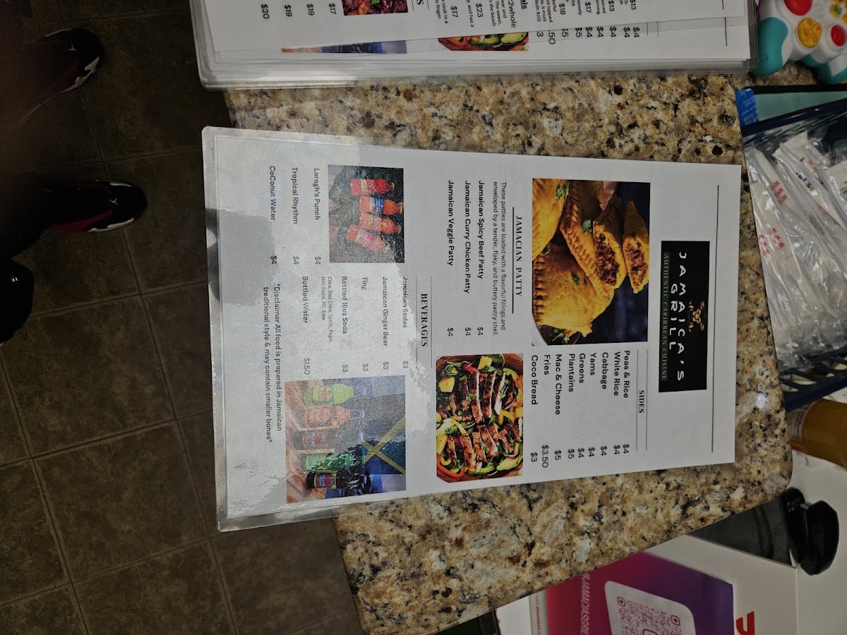 Jamaica's Grill menu board