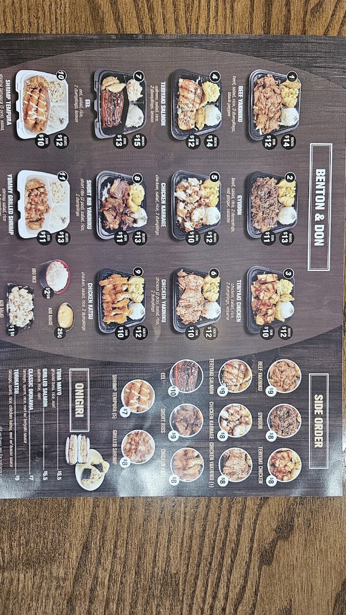 Okinawa BBQ & Onigiri & Ramen menu board