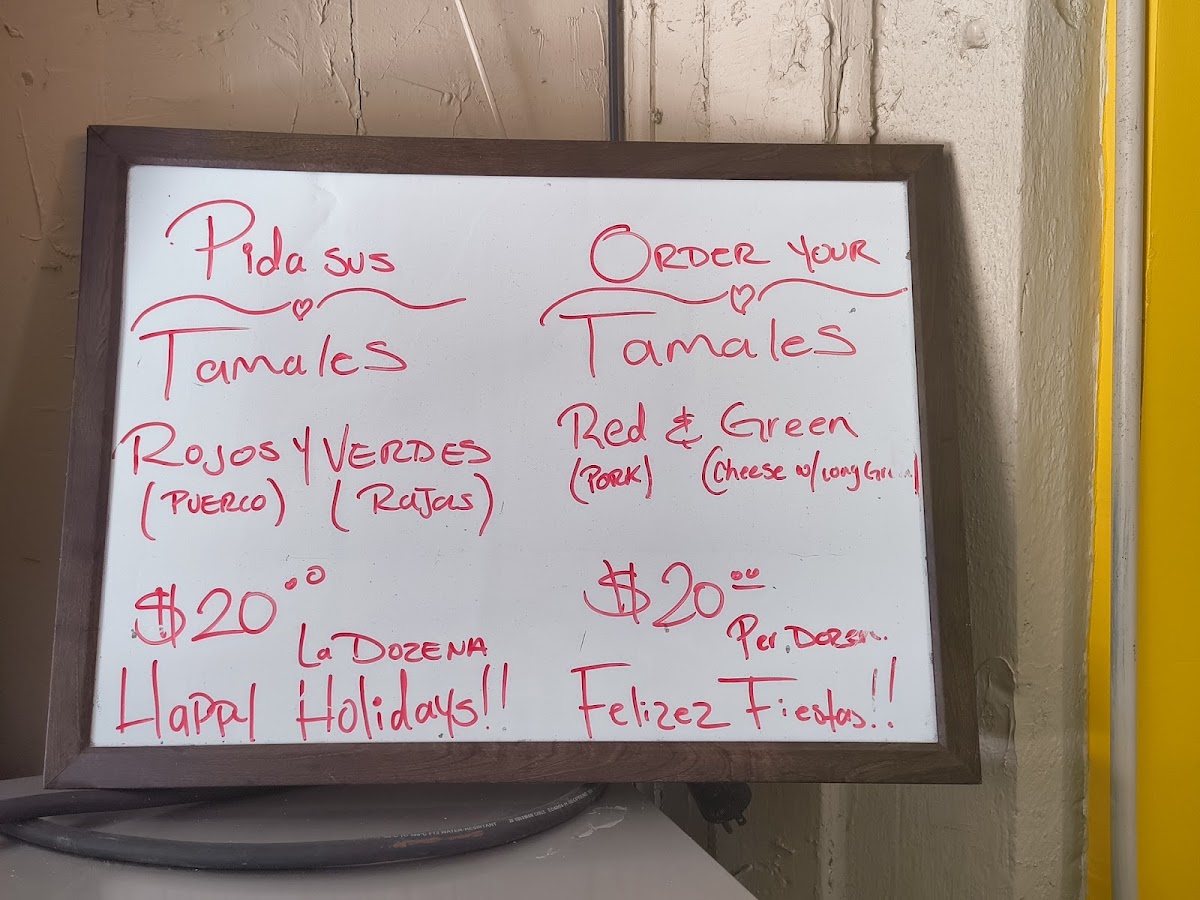 Chelsea Cafe Mexican Restaurant menu board