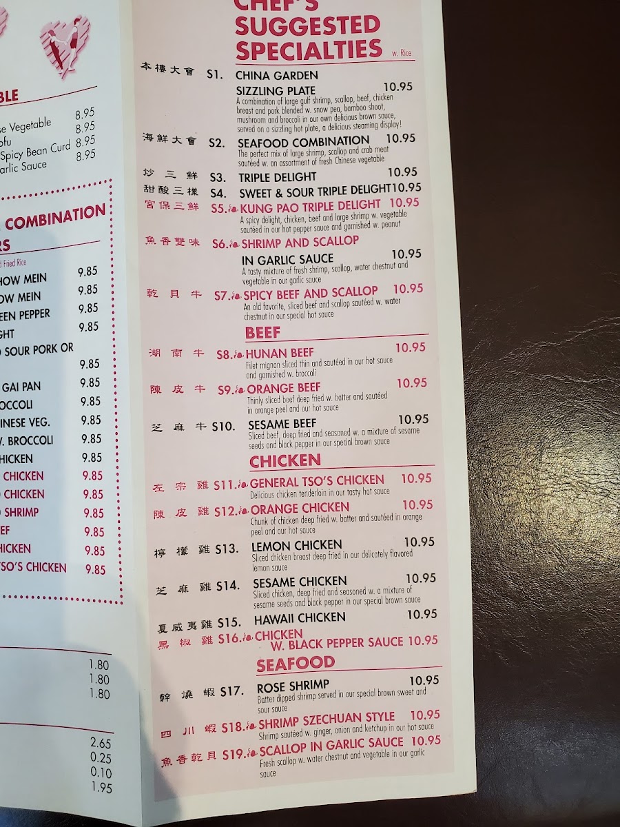 CHINA BUFFET menu board
