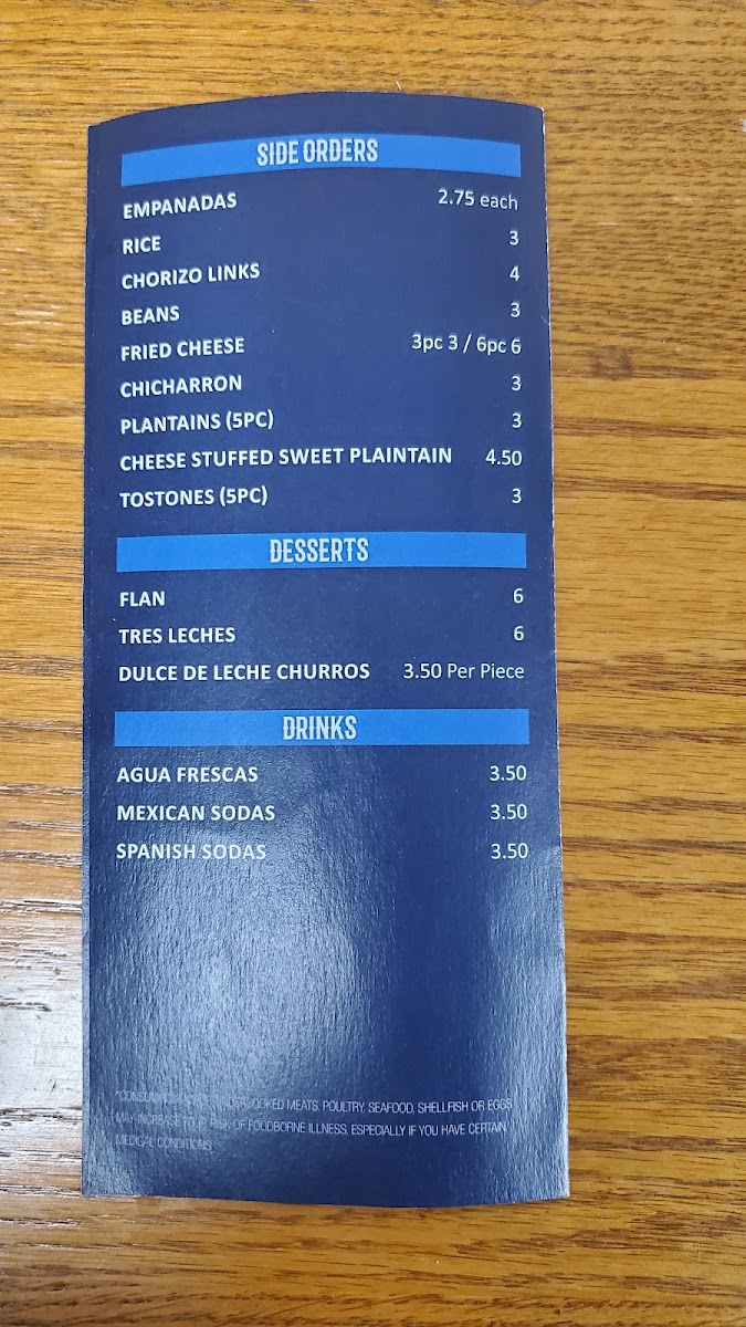 Mi Ranchito Express menu board