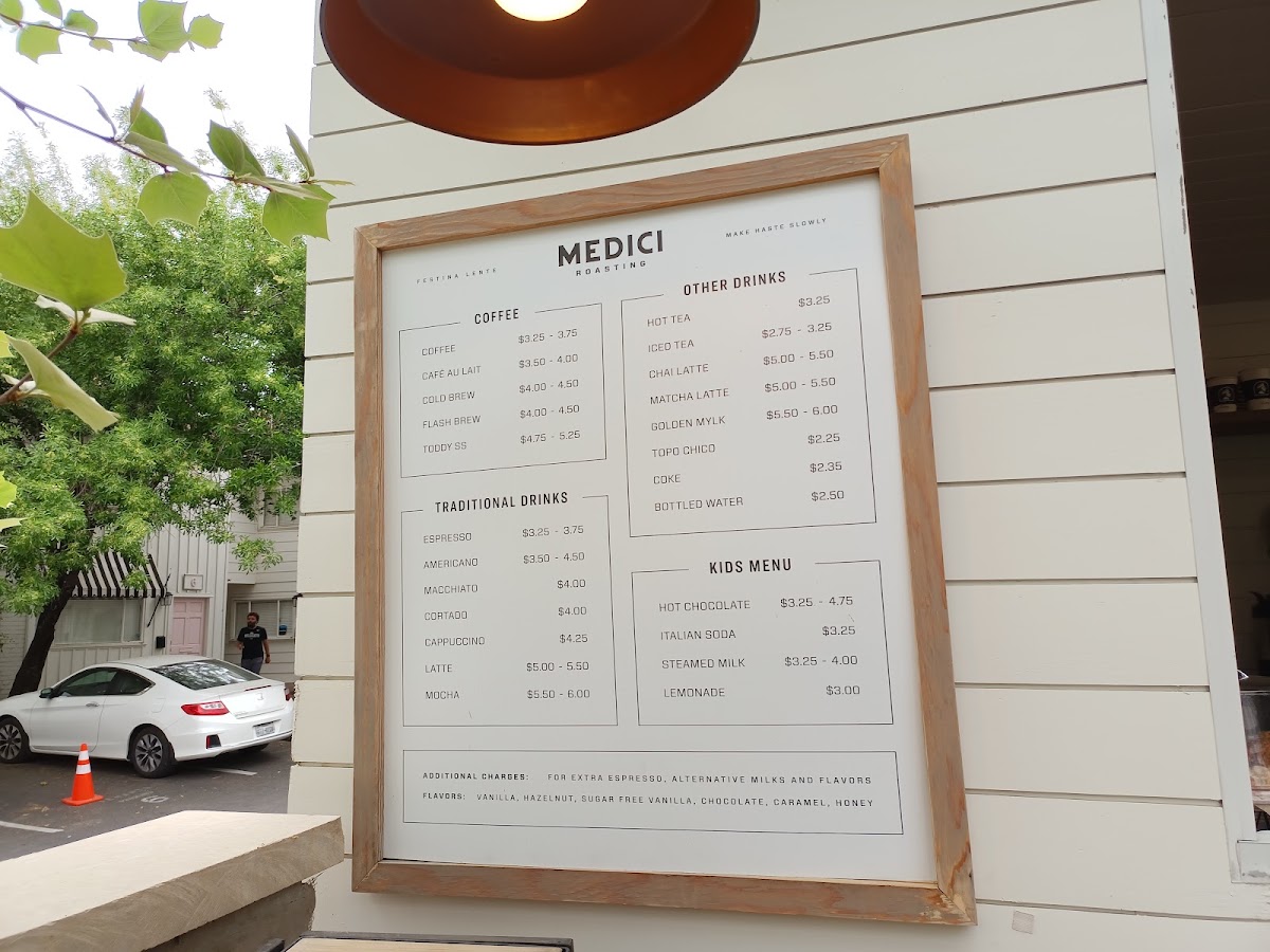 Veracruz All Natural menu board